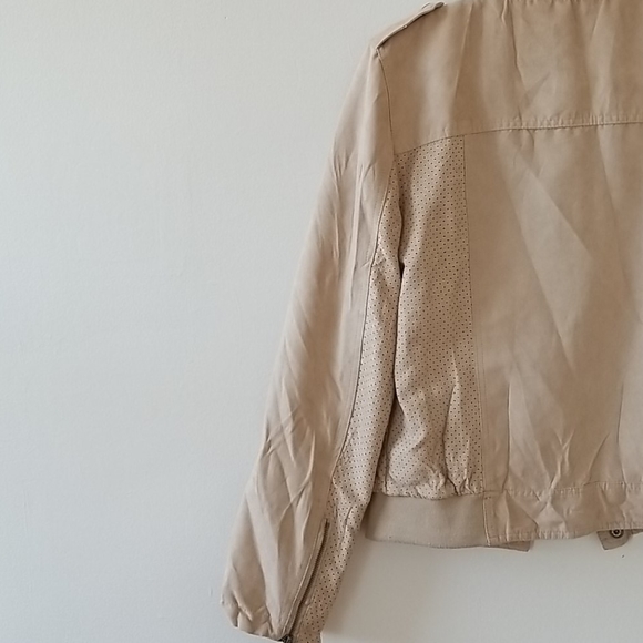 Faux suede beige jacket - Picture 6 of 6